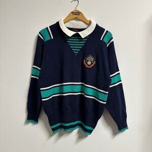 Vintage École Spéciale Militaire de Saint-Cyr French Military Sweater Large